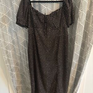 Missguided+ Black and White Dotted Midi Dress